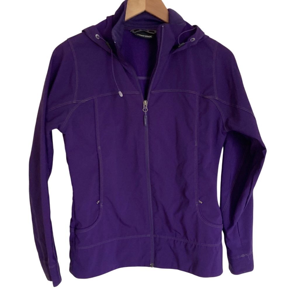 Marmot Hooded Zip Front Jacket Womens Size SP Purple Lightweight Fitted